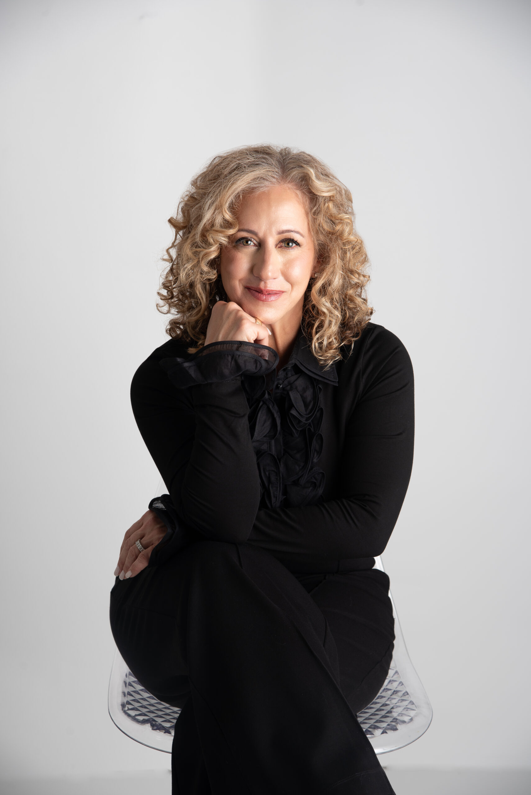 Angela wearing black